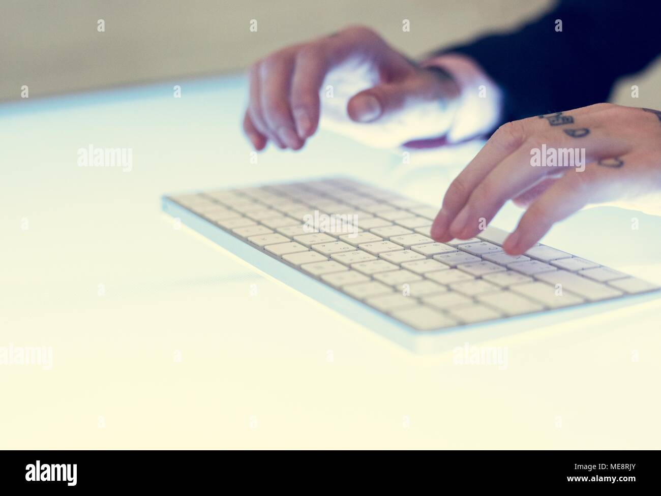 Business person typing Stock Photo