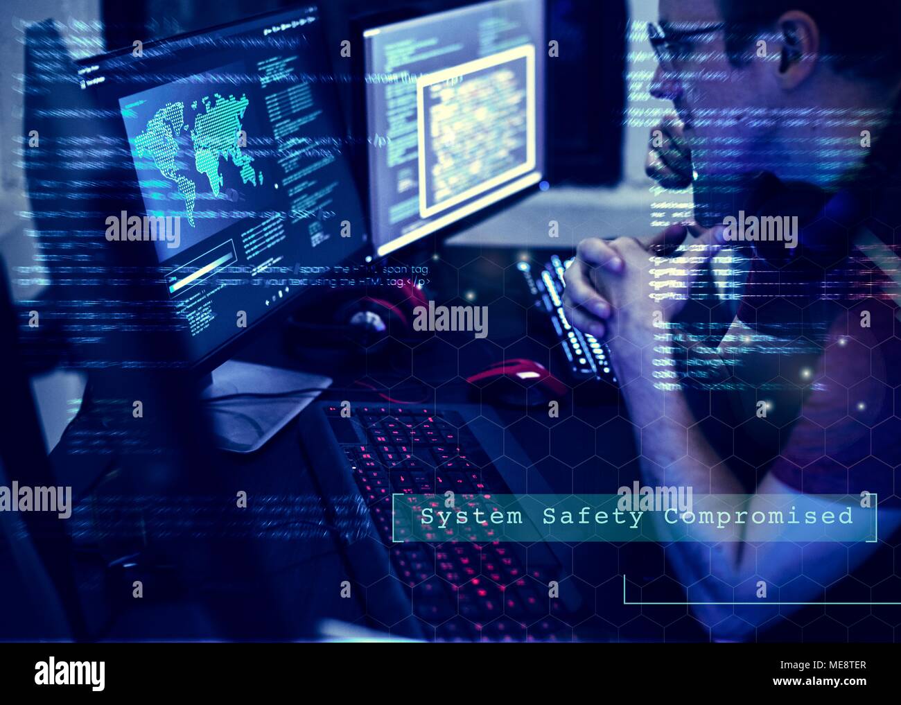Programmers working on computer program Stock Photo