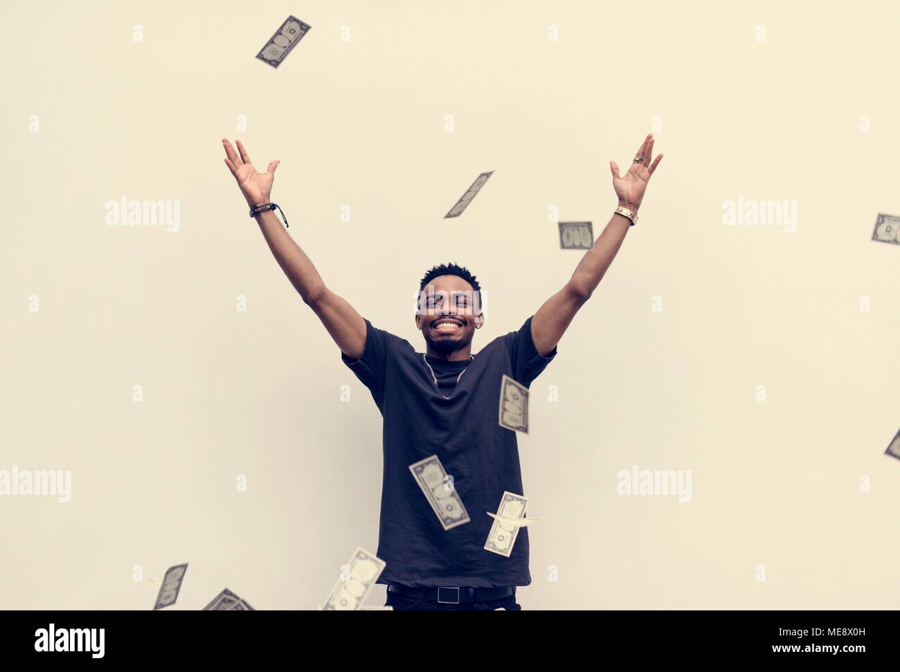 Throwing money and man hires stock photography and images Alamy