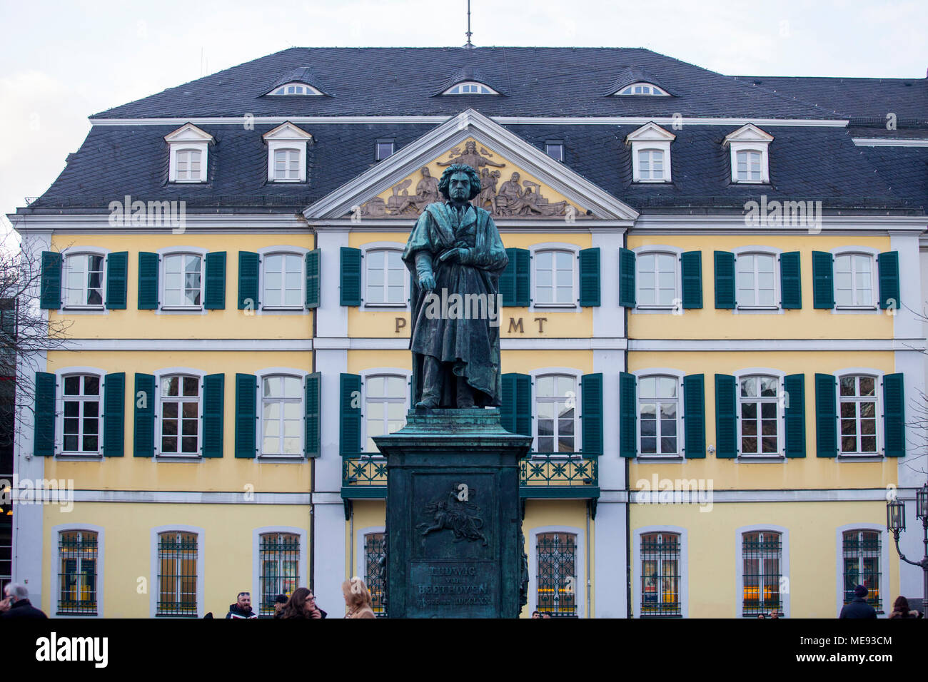 Statue of Ludwig Van Beethoven in front of the post office, Bonn, North Rhineland Westphalia, Germany Stock Photo