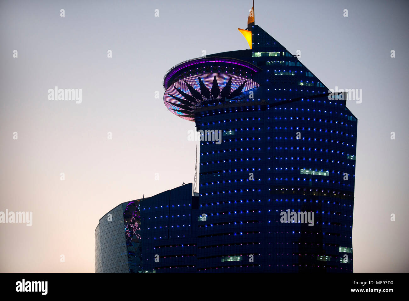 Qatar petroleum Building tower in the financial area of Doha, the