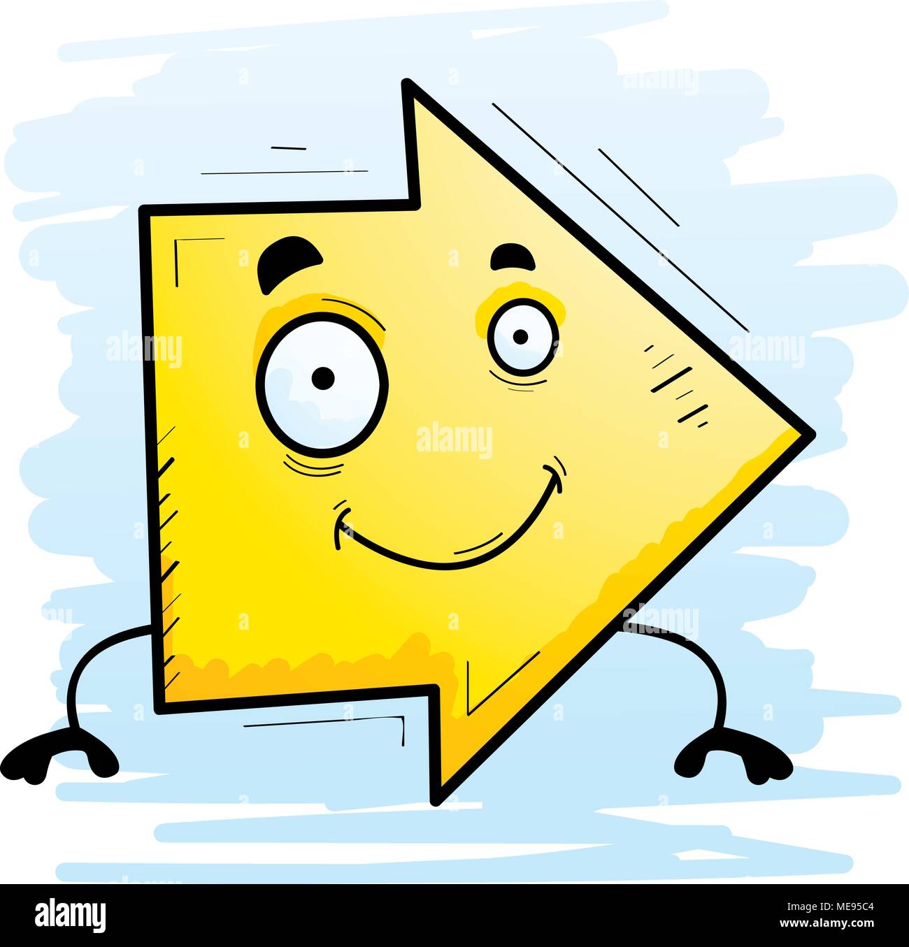 A cartoon illustration of a directional arrow smiling Stock Vector ...