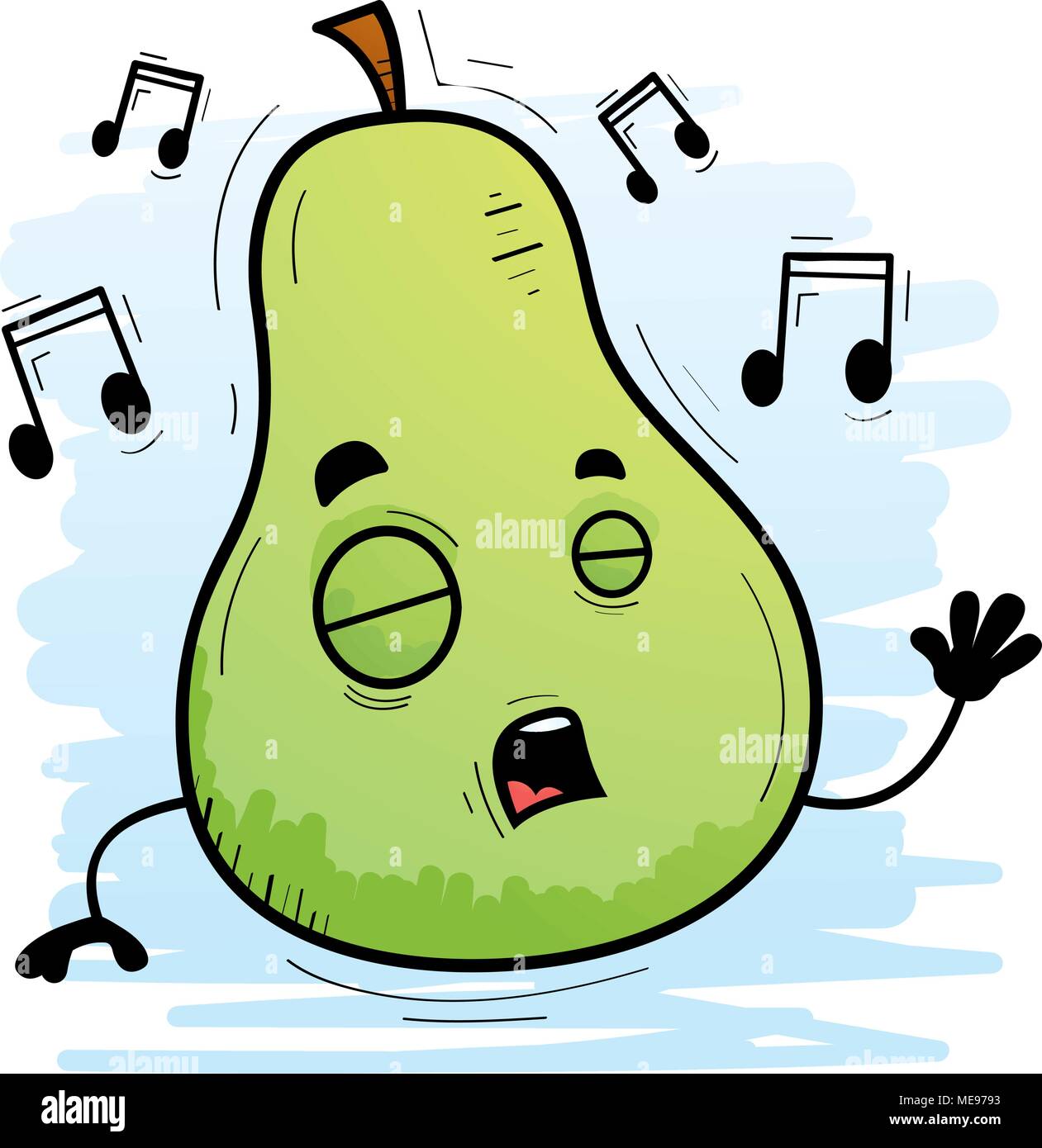 A cartoon illustration of a pear singing Stock Vector Image & Art Alamy