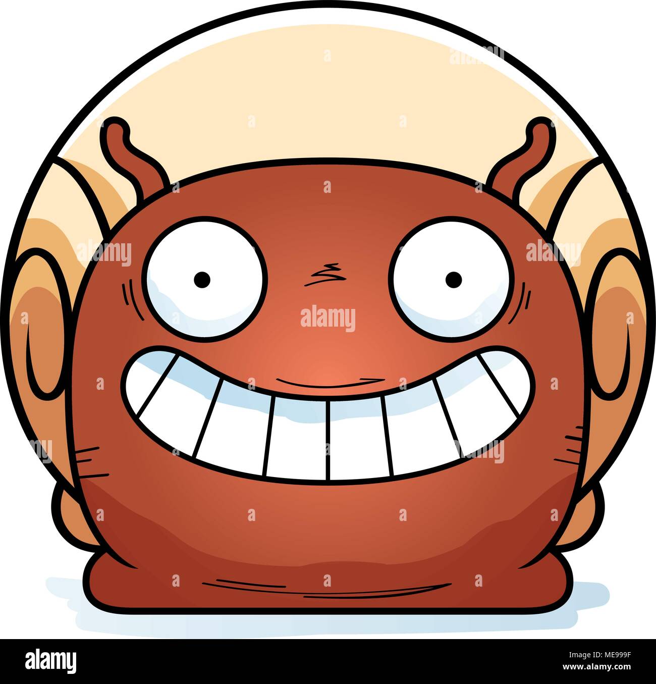 A cartoon illustration of a snail looking happy Stock Vector Image ...