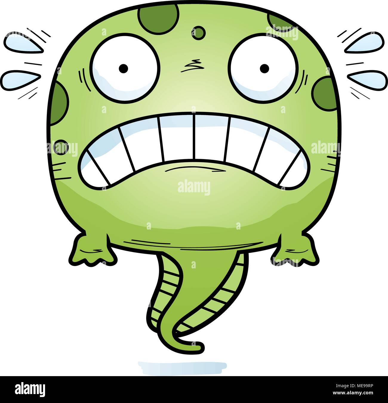 A cartoon illustration of a tadpole looking scared Stock Vector Image ...
