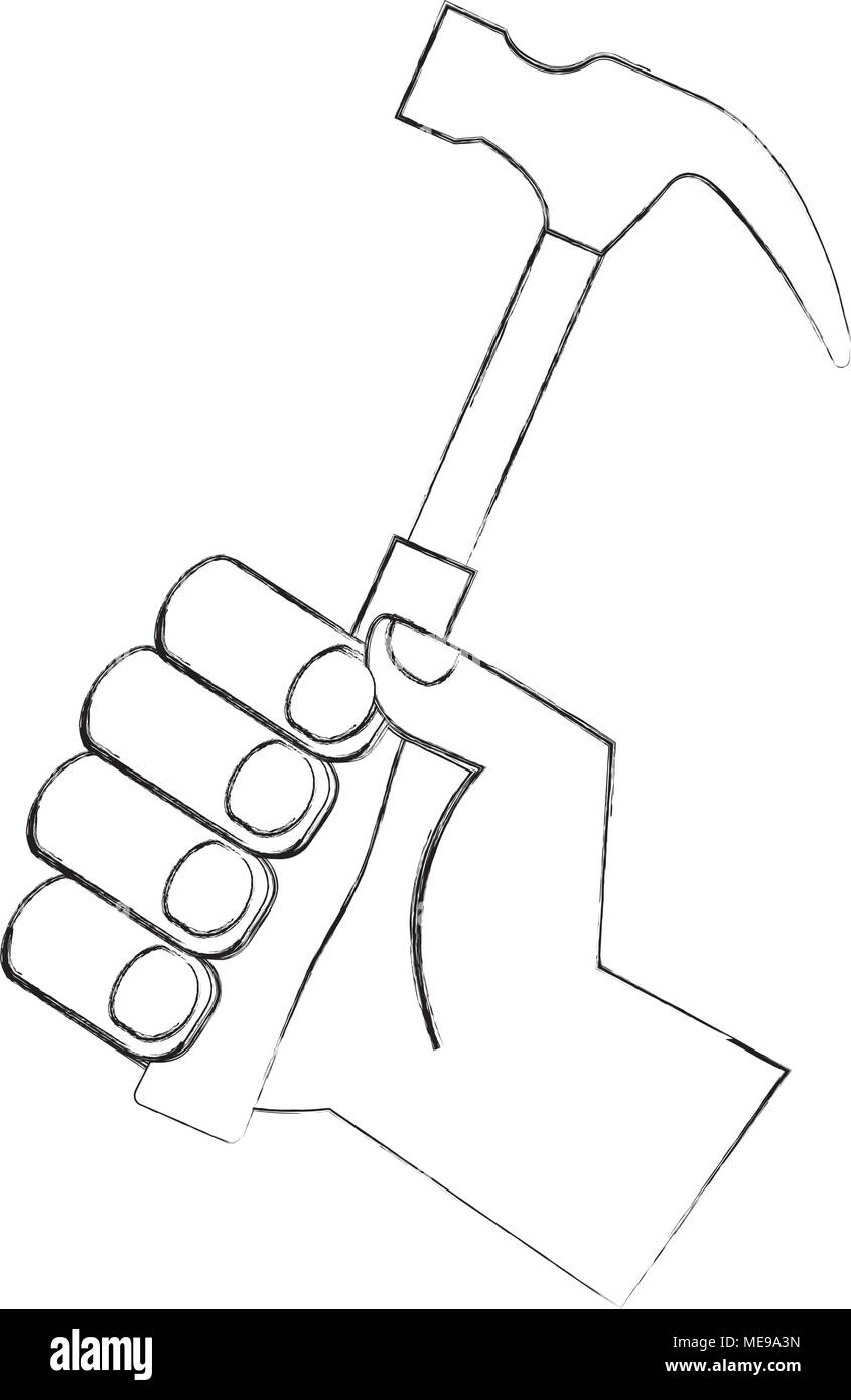 hand holding hammer tool repair Stock Vector Image & Art - Alamy