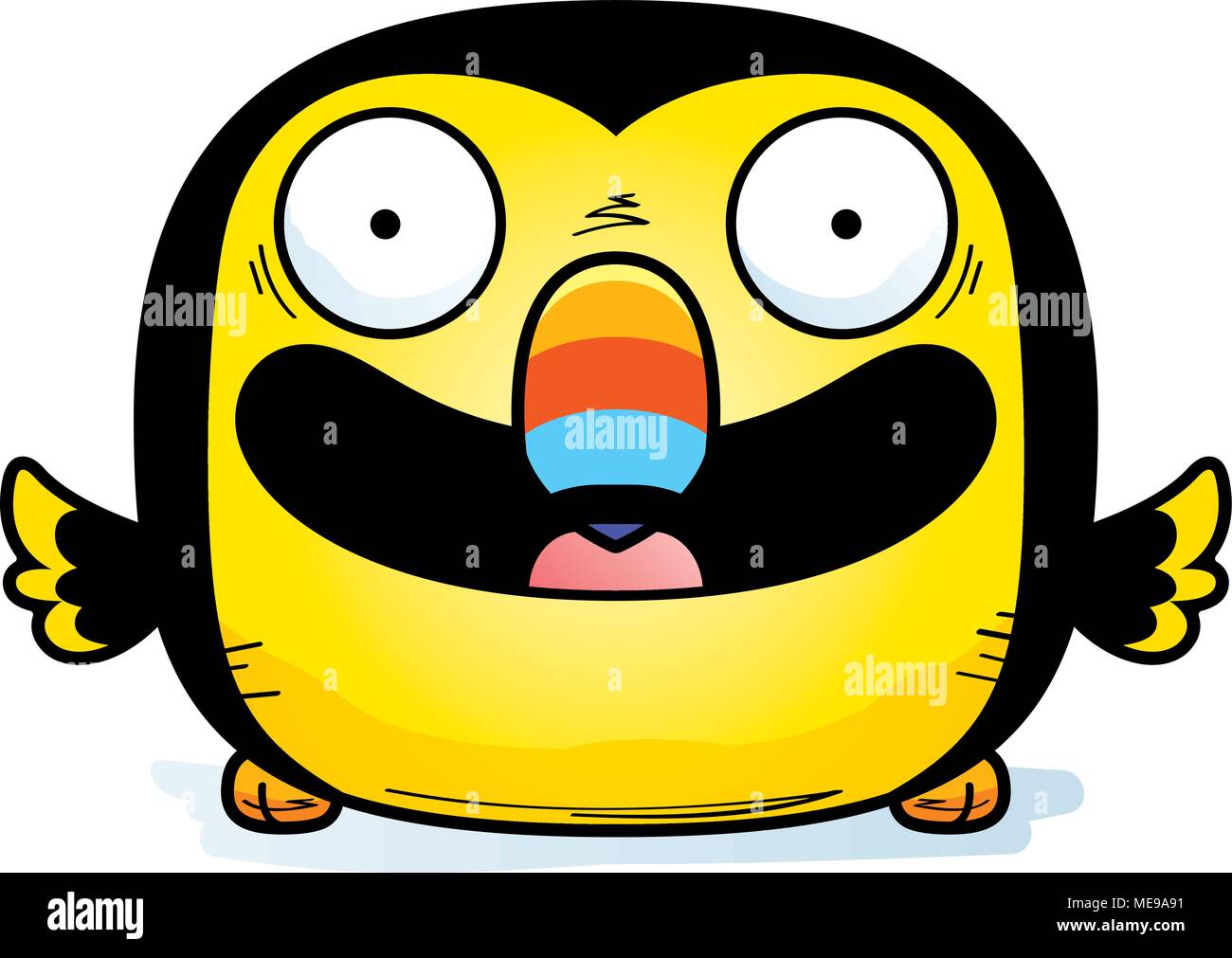 A cartoon illustration of a toucan smiling. Stock Vector