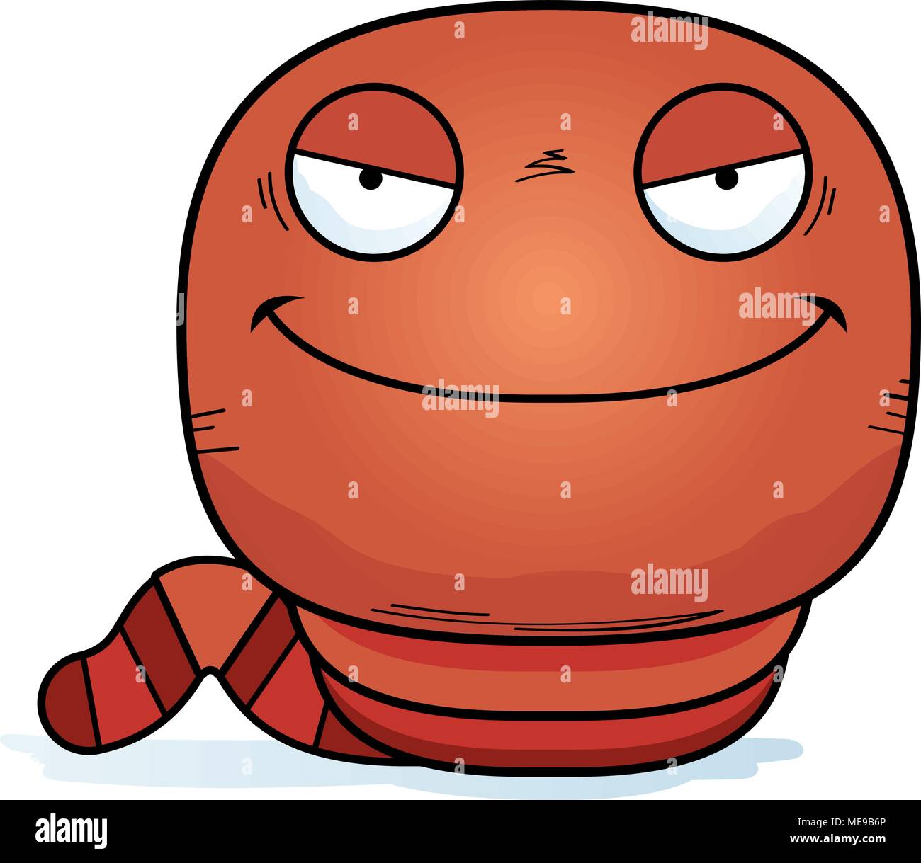 A cartoon illustration of an evil looking worm. Stock Vector