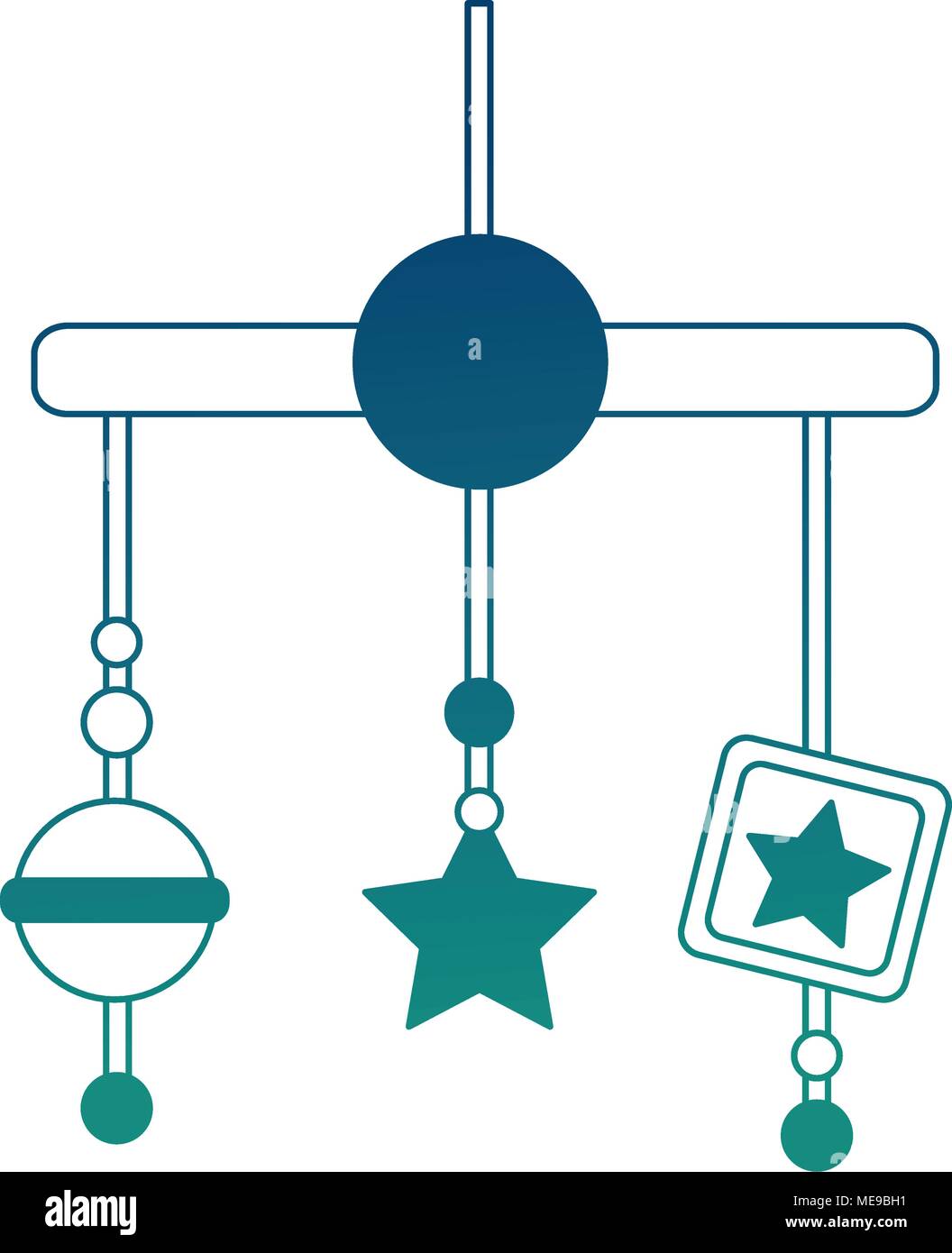 Baby playing with mobile crib Stock Vector Images Alamy