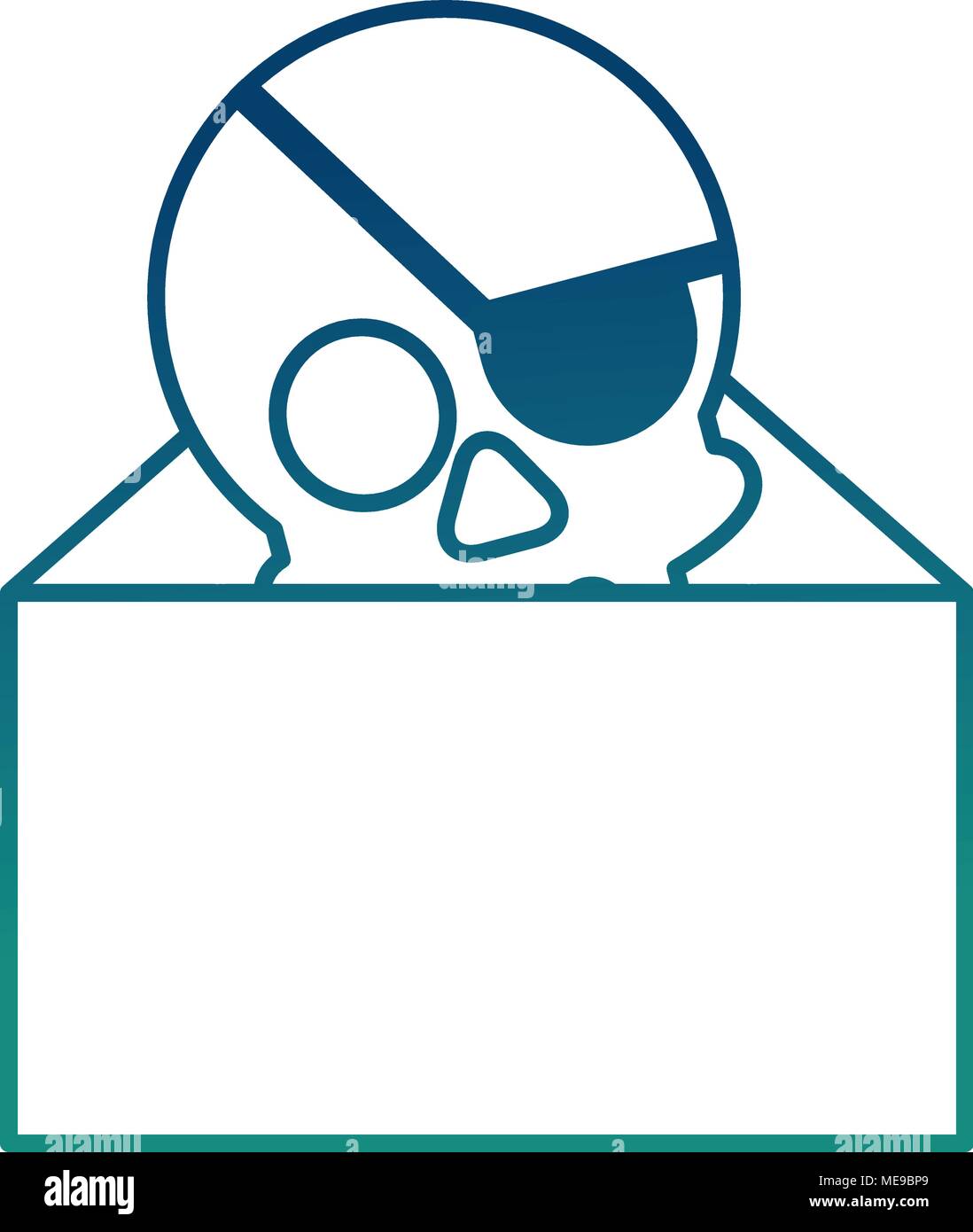 email with skull piracy virus concept Stock Vector