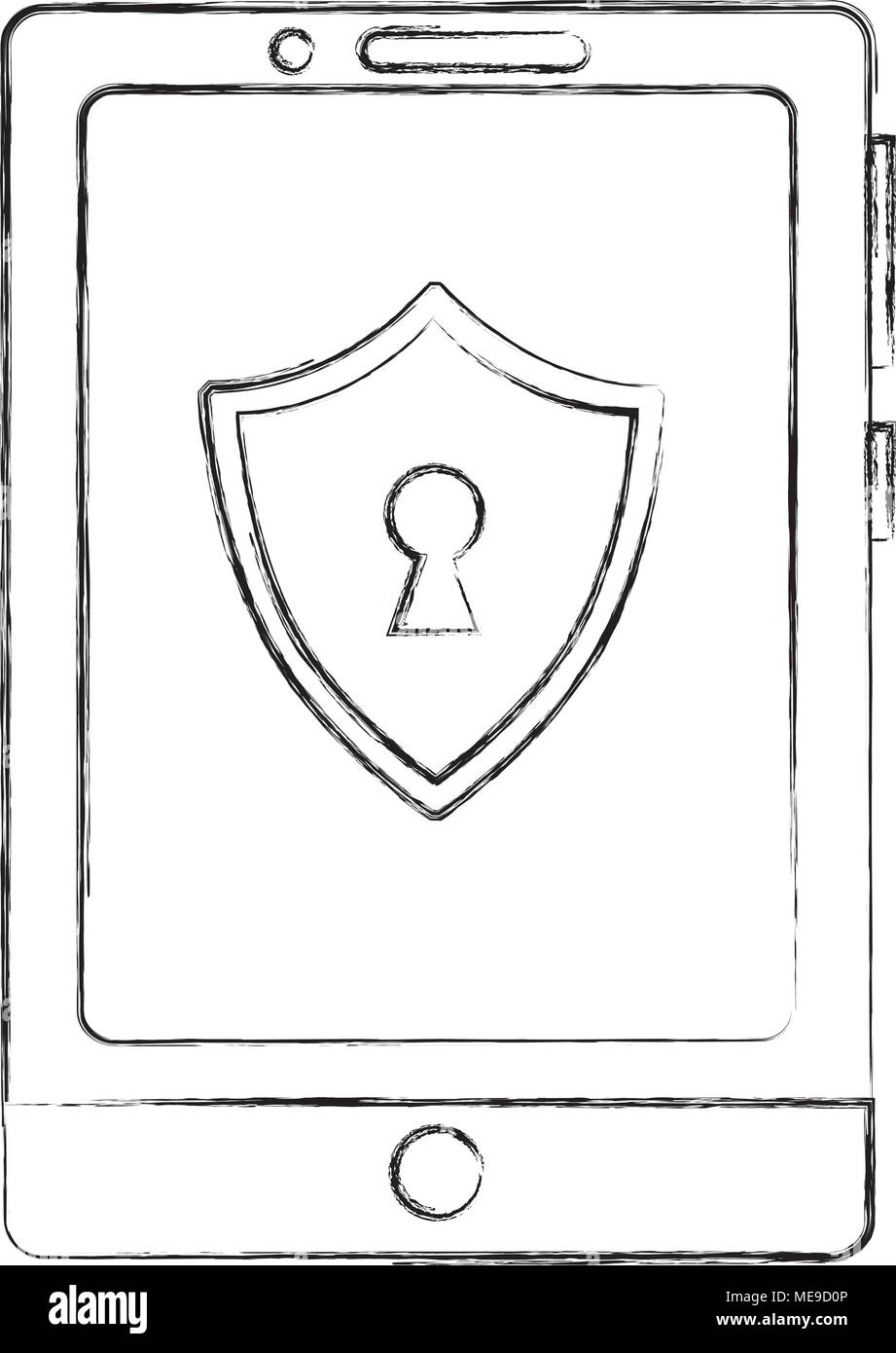 cyber security smartphone shield protection technology Stock Vector ...