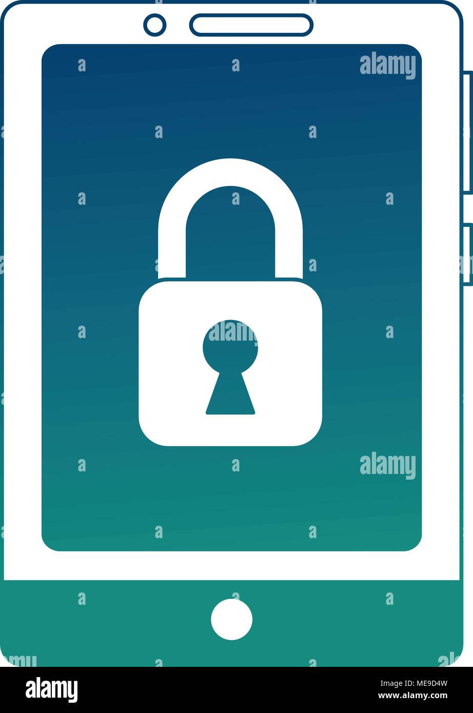 cyber security smartphone locked data information Stock Vector Image ...