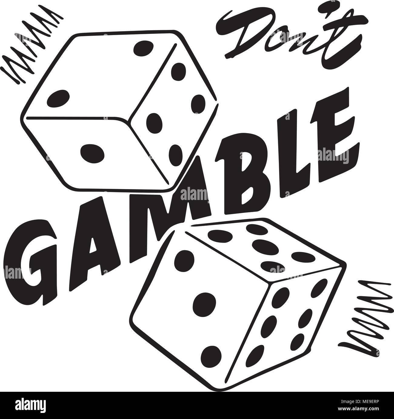 Don't Gamble - Retro Ad Art Banner Stock Vector