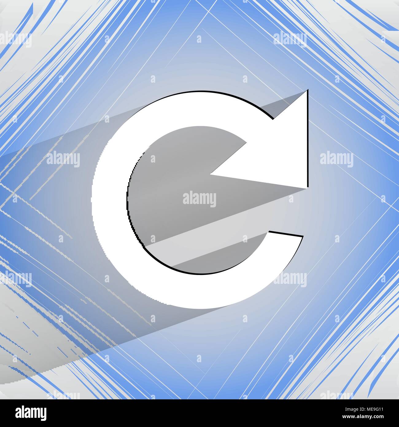arrow Update. Flat modern web design on a flat geometric abstract background Vector. EPS10 Stock Vector