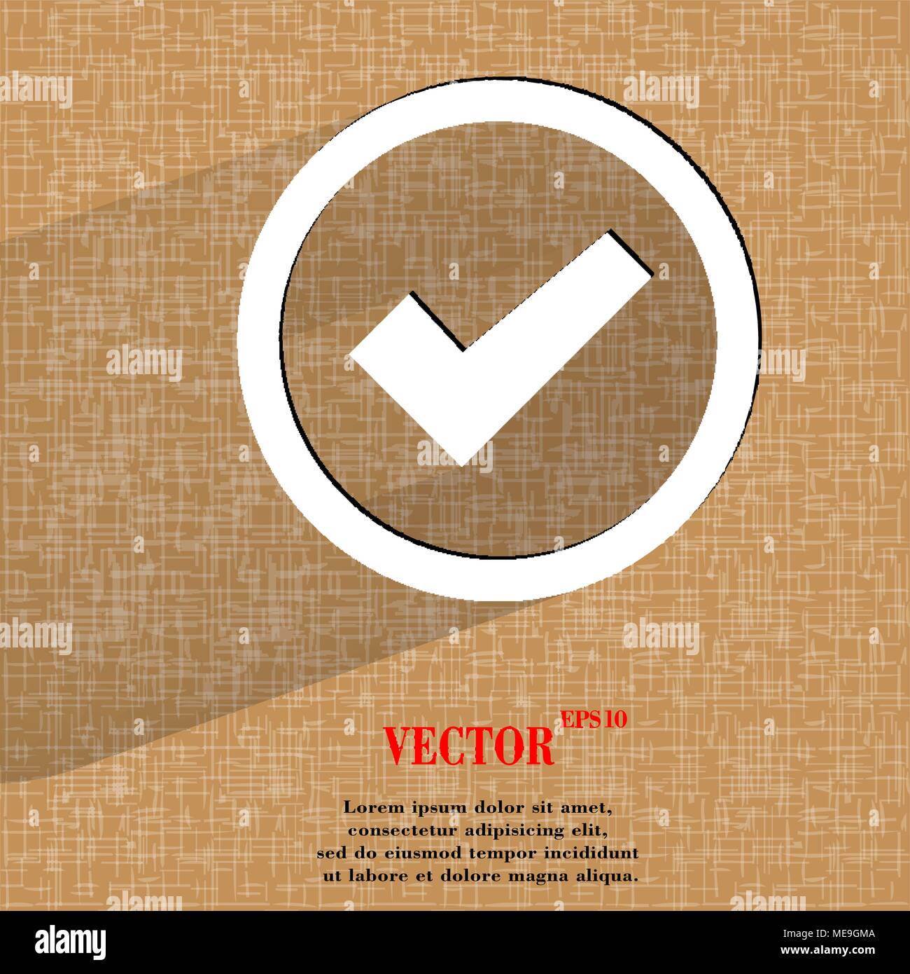check mark. Flat modern web design on a flat geometric abstract ...