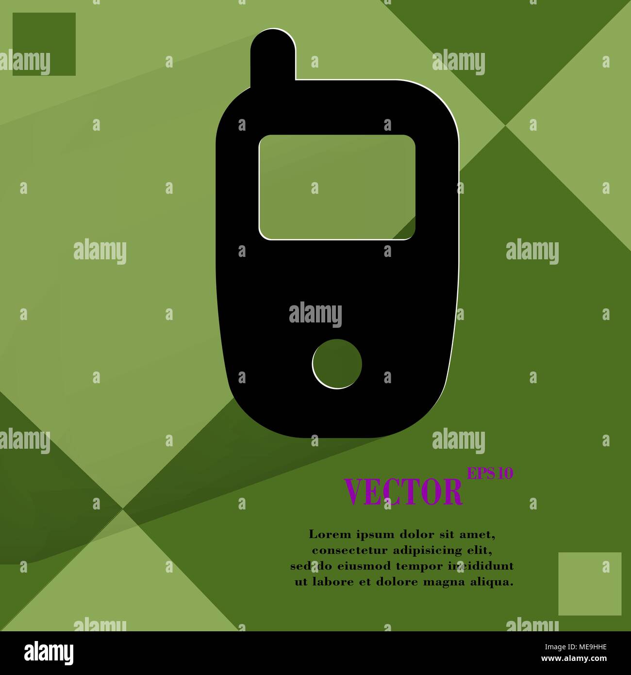 Mobile phone. Flat modern web design on a flat geometric abstract background Vector. EPS10 Stock Vector