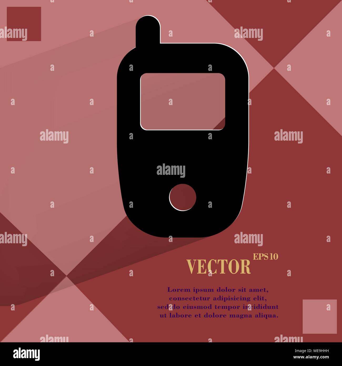 Mobile phone. Flat modern web design on a flat geometric abstract background Vector. EPS10 Stock Vector