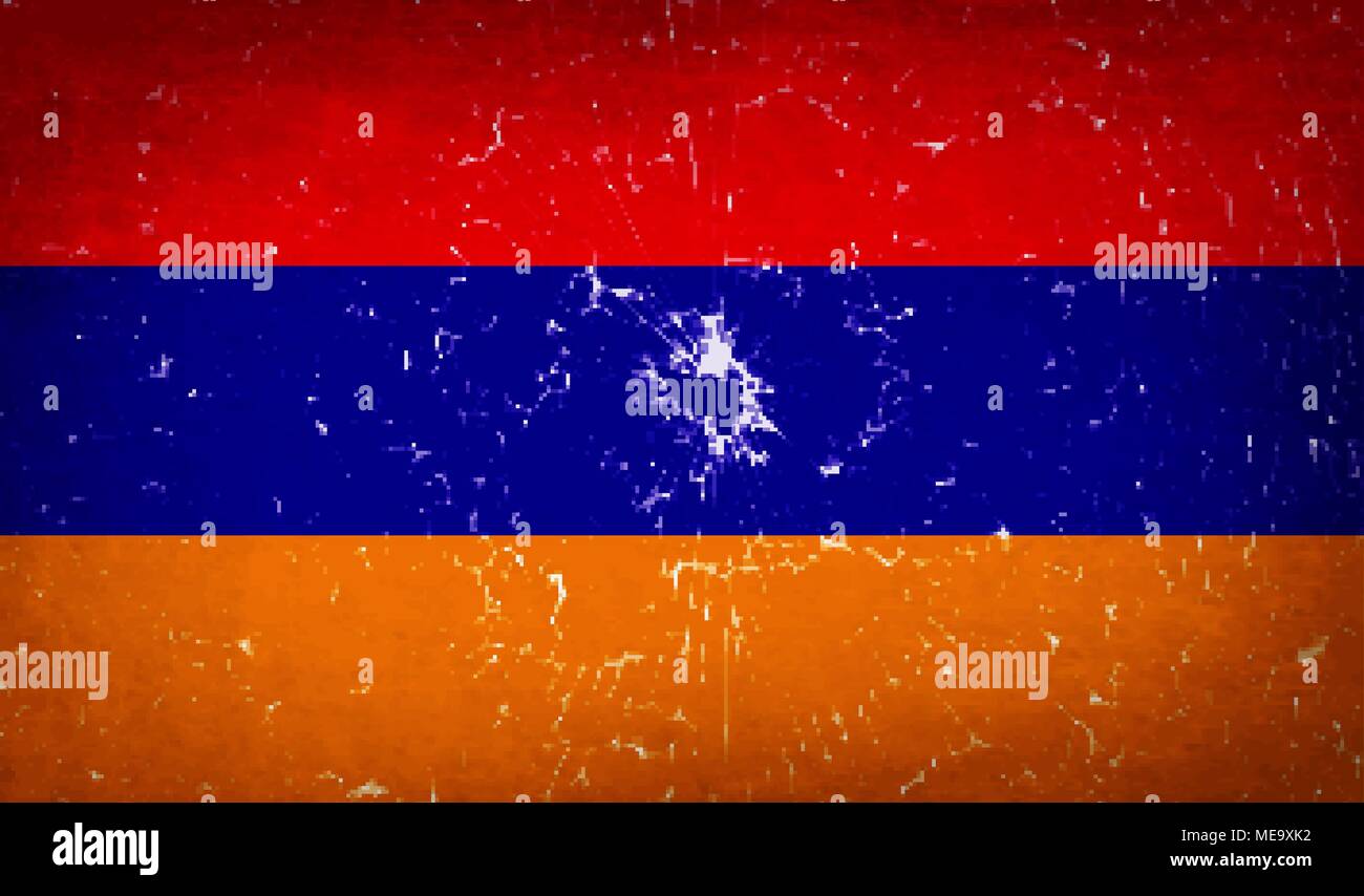 Flags of Armenia with broken glass texture. Vector illustration Stock ...
