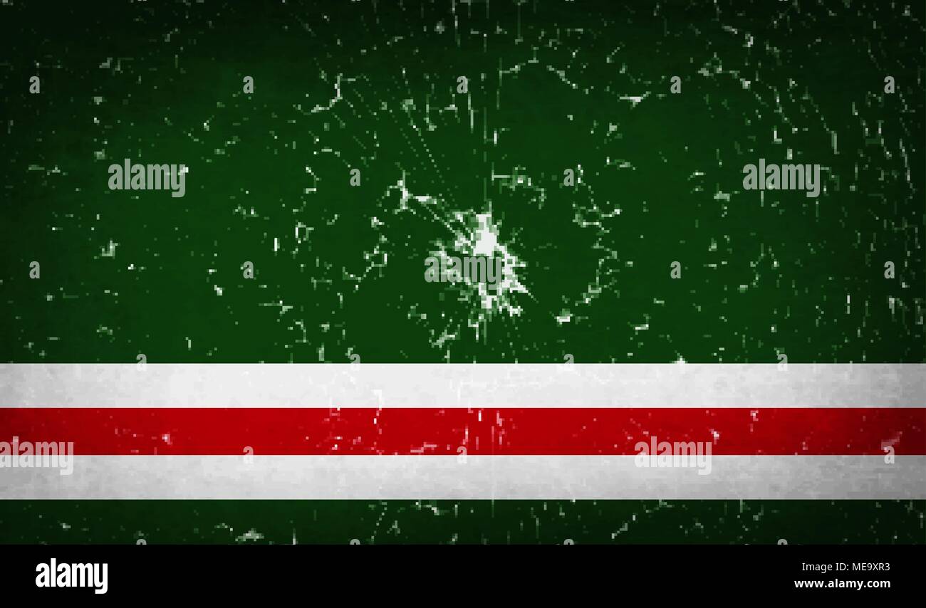 Flags of Chechen Republic of Ichkeria with broken glass texture. Vector ...
