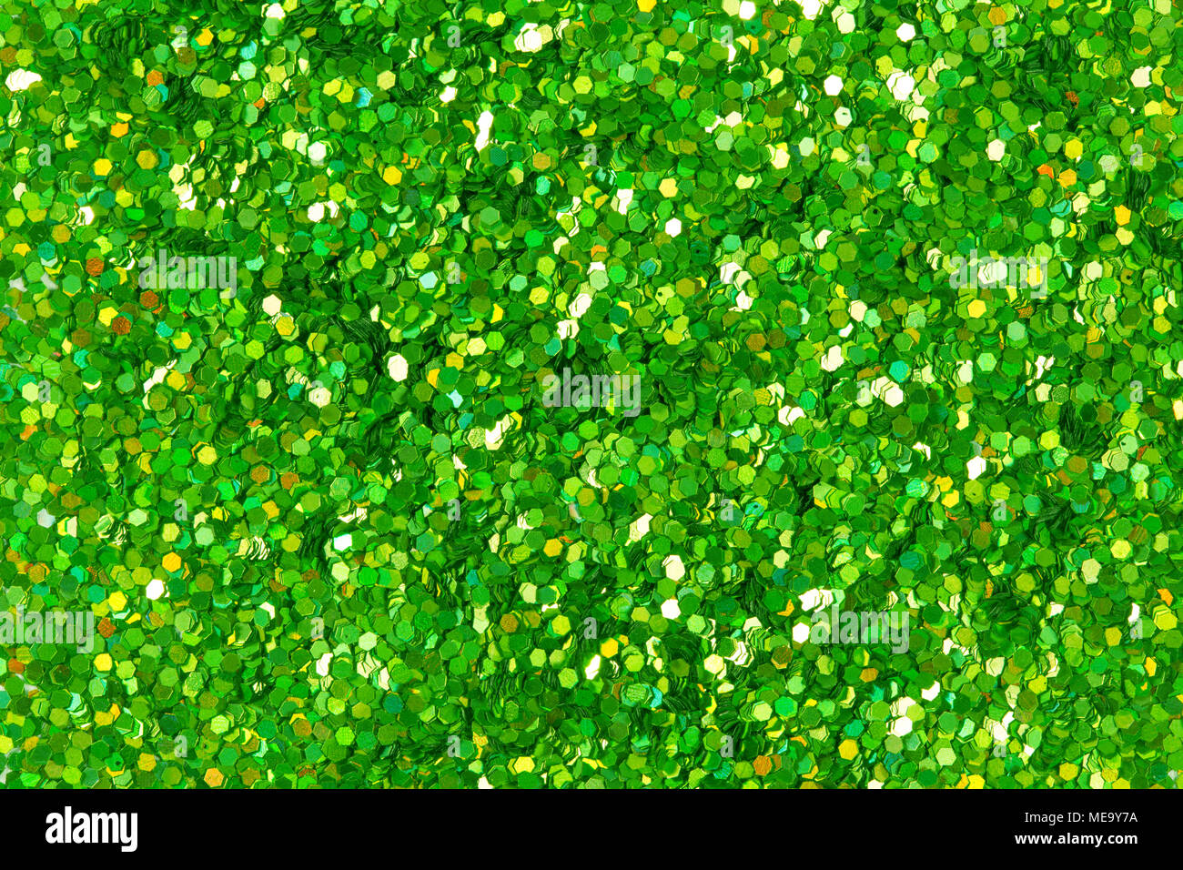 Green glitter texture. Stock Photo