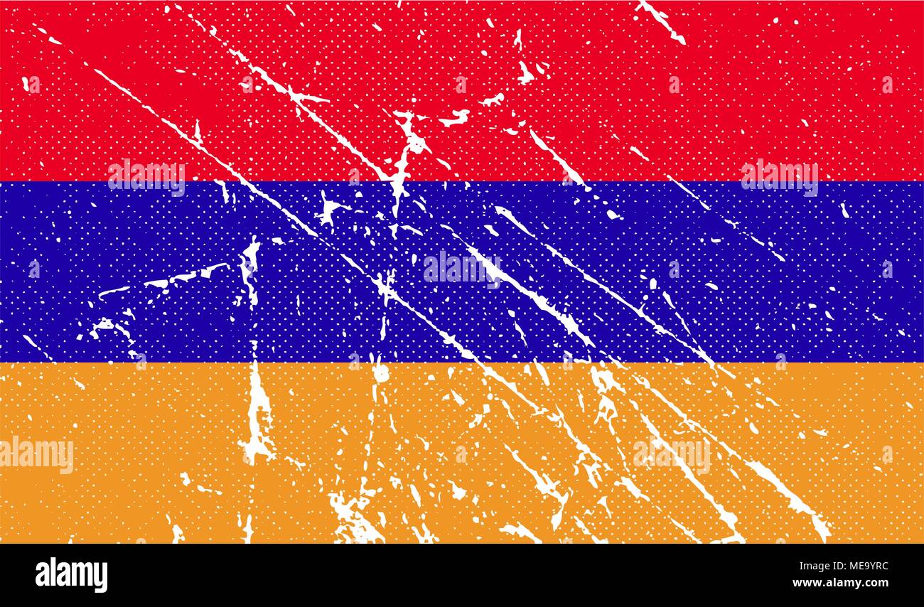 Flag of Armenia with old texture. Vector illustration Stock Vector ...