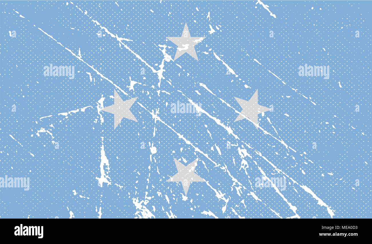 Flag of Micronesia with old texture. Vector illustration Stock Vector ...