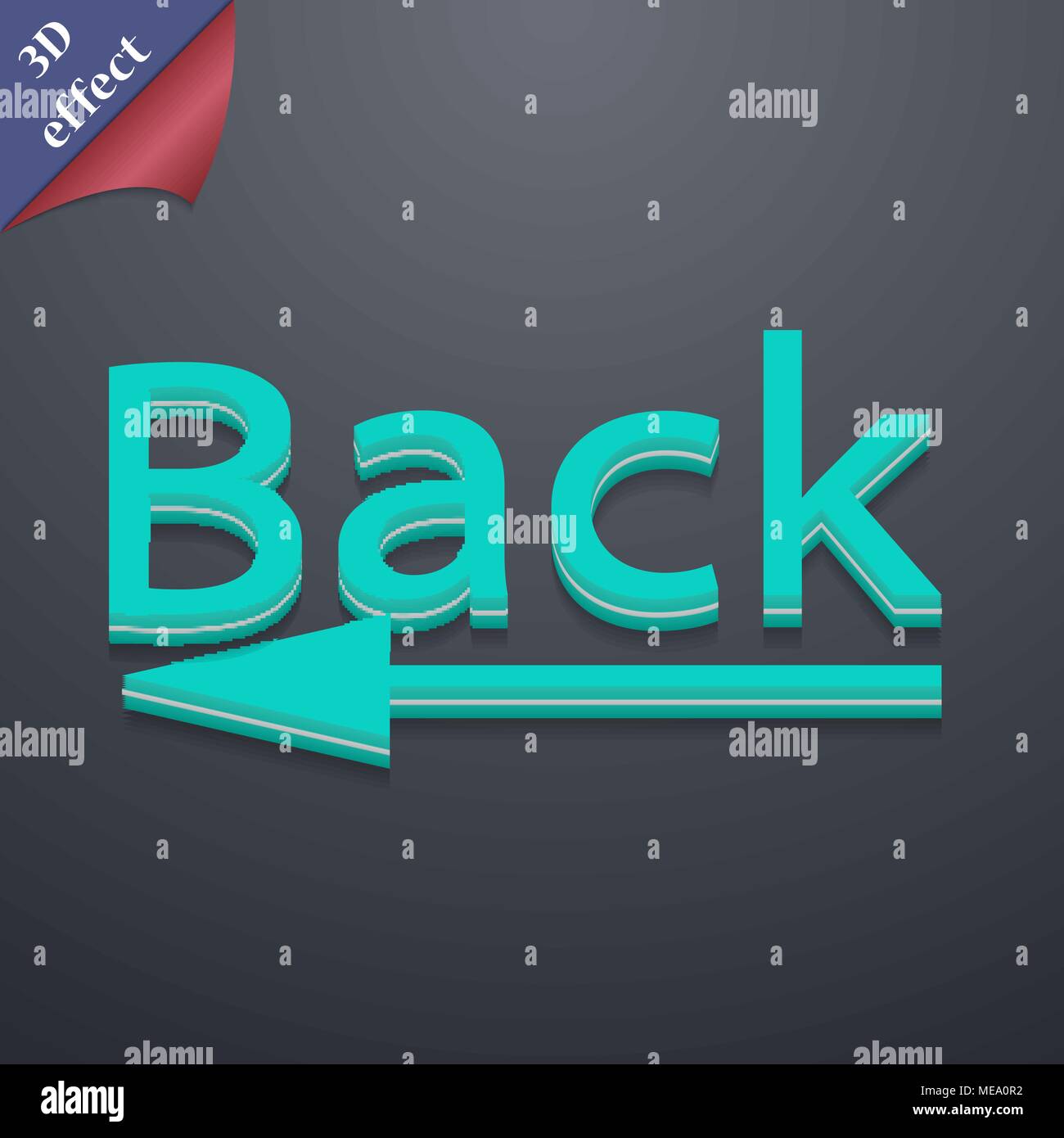 Back Arrow icon symbol. 3D style. Trendy, modern design with space for ...