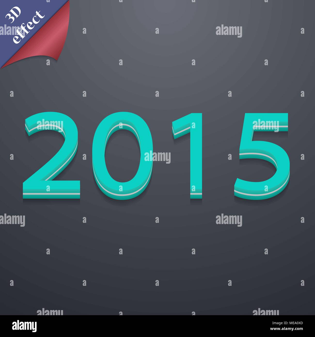 Happy new year 2015 icon symbol. 3D style. Trendy, modern design with ...