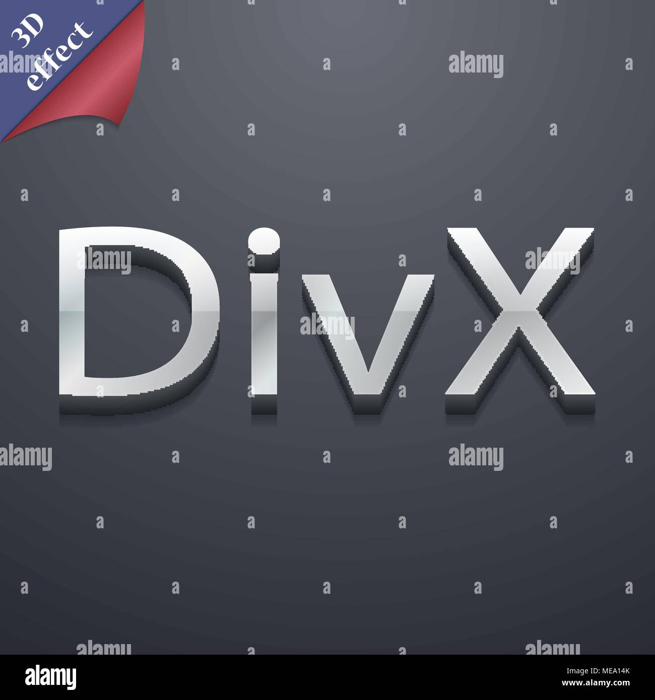 DivX video format icon symbol. 3D style. Trendy, modern design with ...