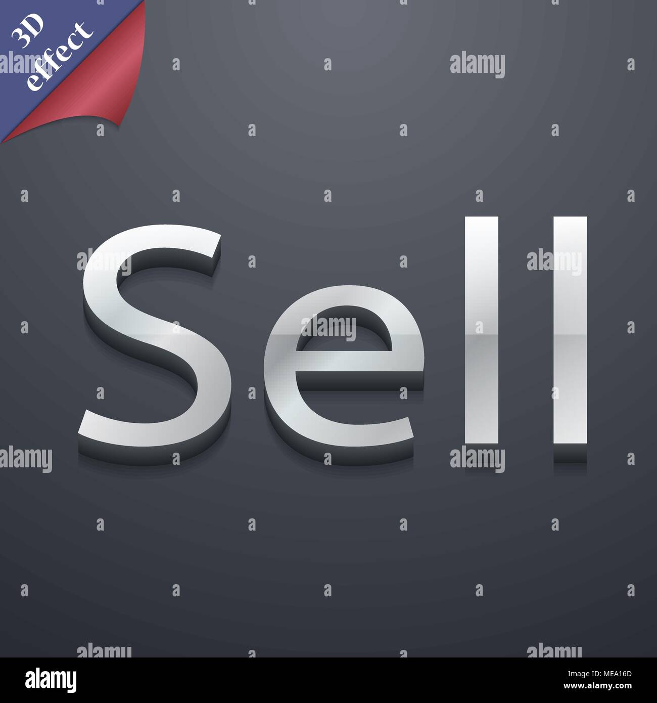 Sell icon symbol. 3D style. Trendy, modern design with space for your ...