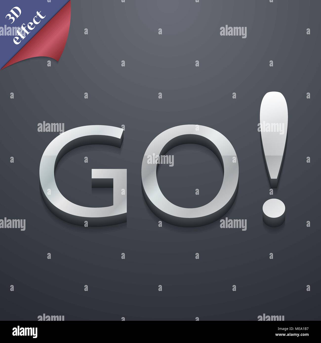 GO icon symbol. 3D style. Trendy, modern design with space for your ...