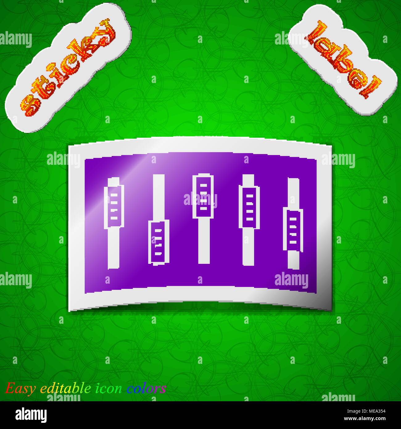 Dj console mix handles and buttons icon sign. Symbol chic colored