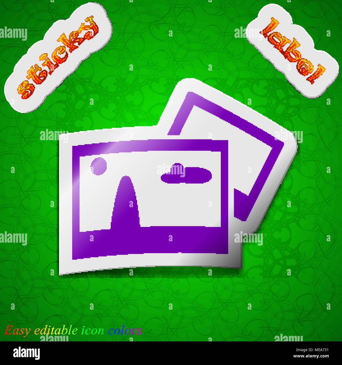 Copy File JPG icon sign. Symbol chic colored sticky label on green ...