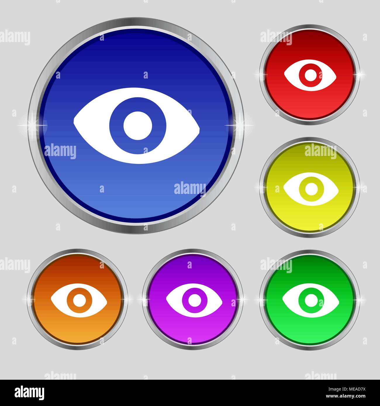 sixth sense, the eye icon sign. Round symbol on bright colourful buttons.  Vector illustration Stock Vector Image & Art - Alamy