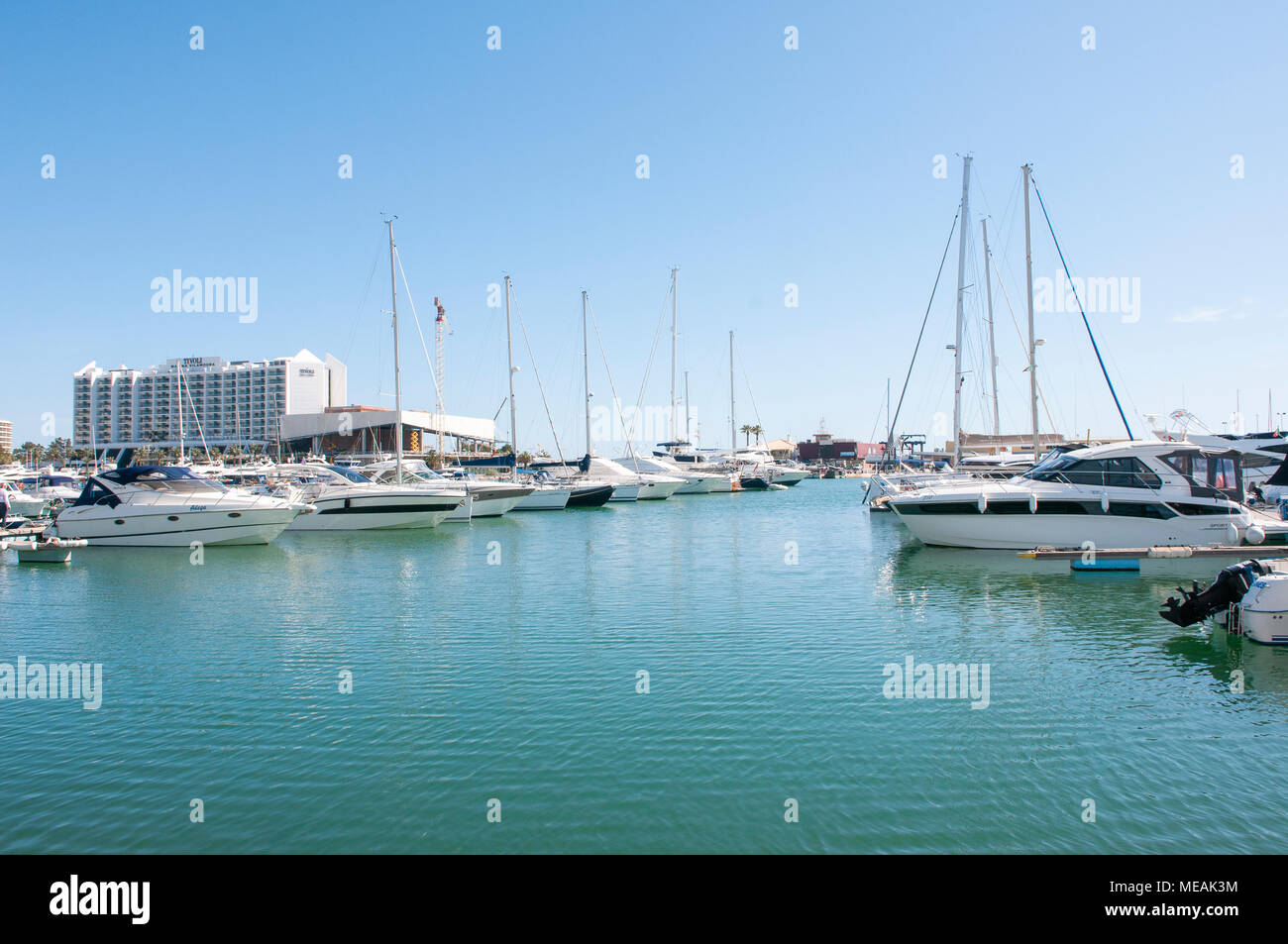 Yachts and cabin cruisers at the marina, Vilamoura, Algarve, Portugal