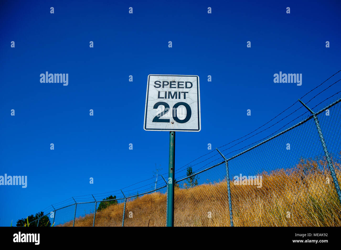 Sign ''Speed Limit 20'' at ''Yellowstone National Park'' is located in