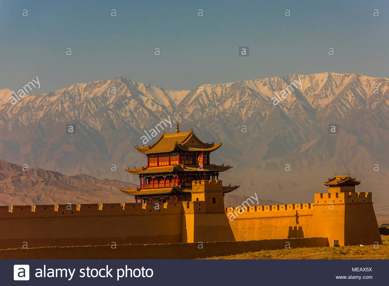 Gansu Jiayuguan The Great Wall Fortress Stock Photos & Gansu Jiayuguan ...