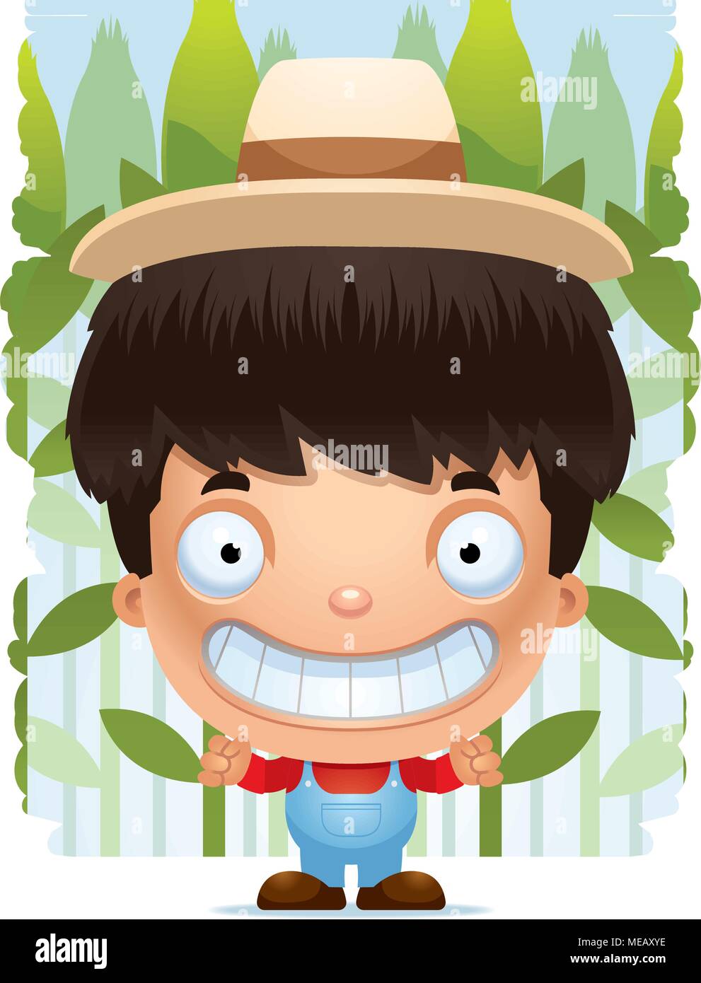 A cartoon illustration of a boy farmer smiling Stock Vector Image & Art ...