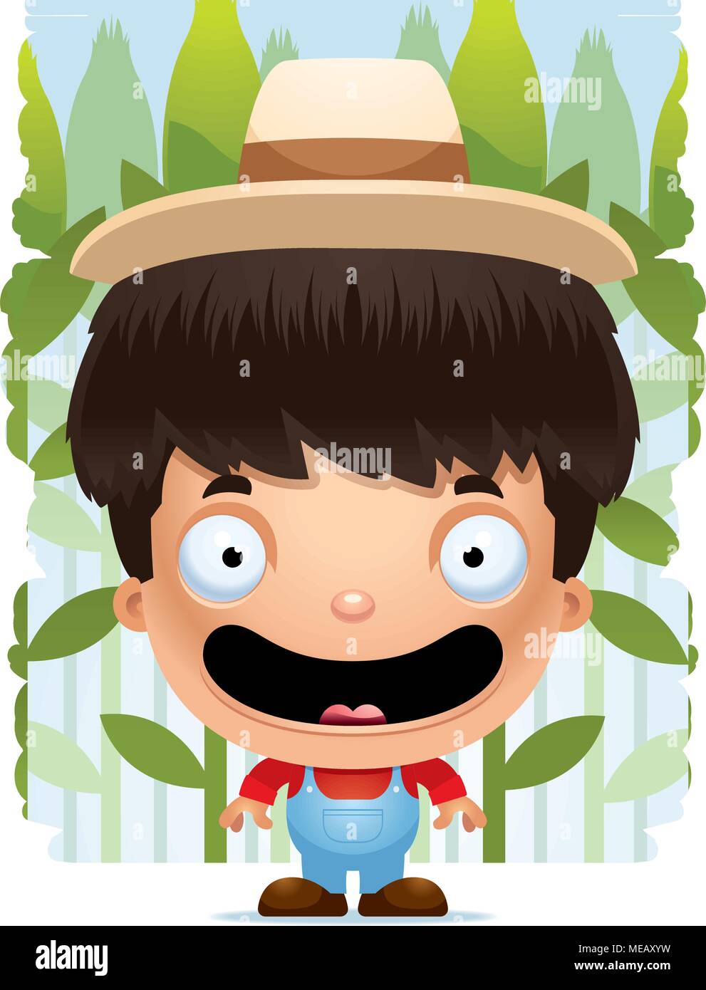 A cartoon illustration of a boy farmer smiling Stock Vector Image & Art ...