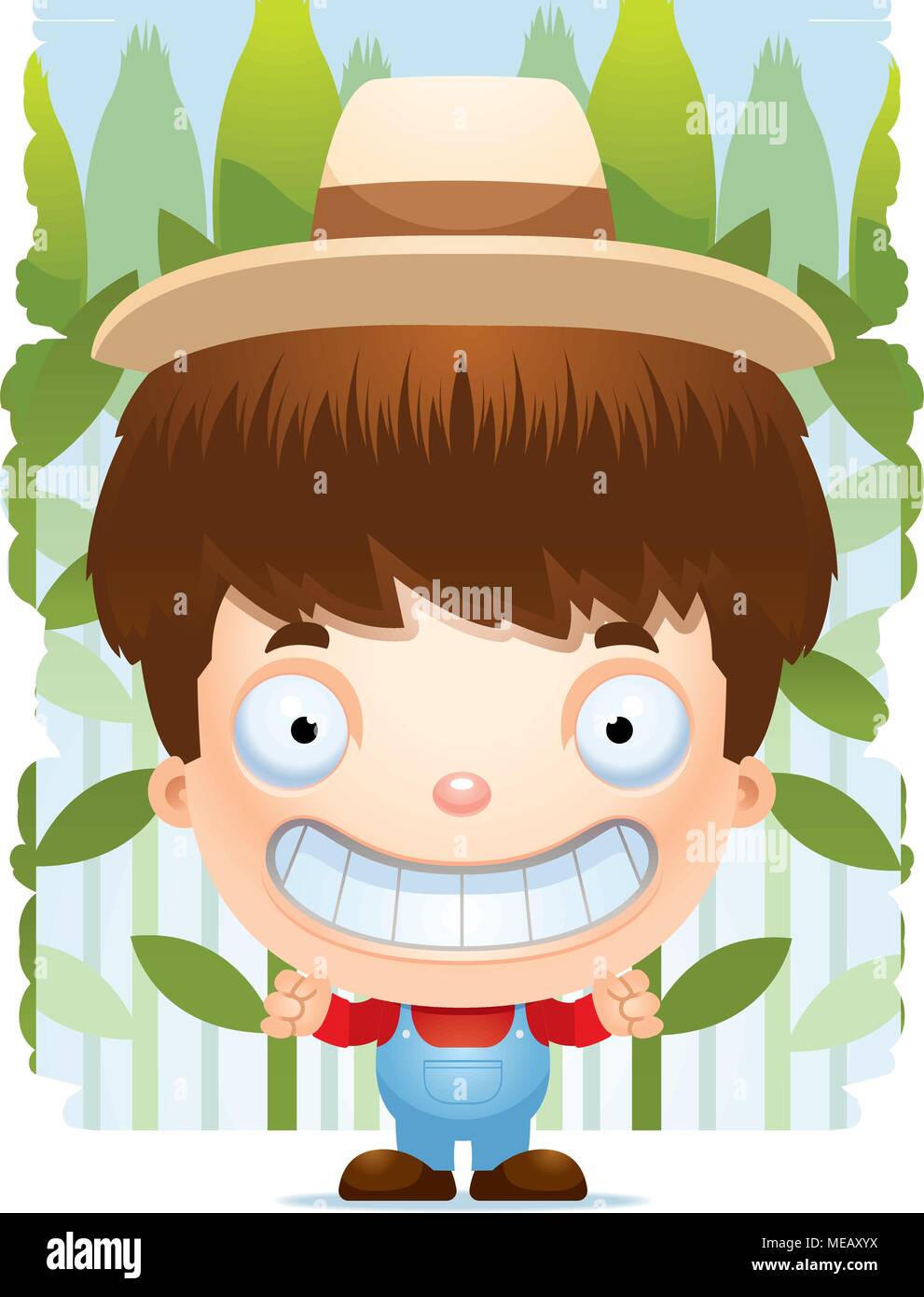 A cartoon illustration of a boy farmer smiling Stock Vector Image & Art ...