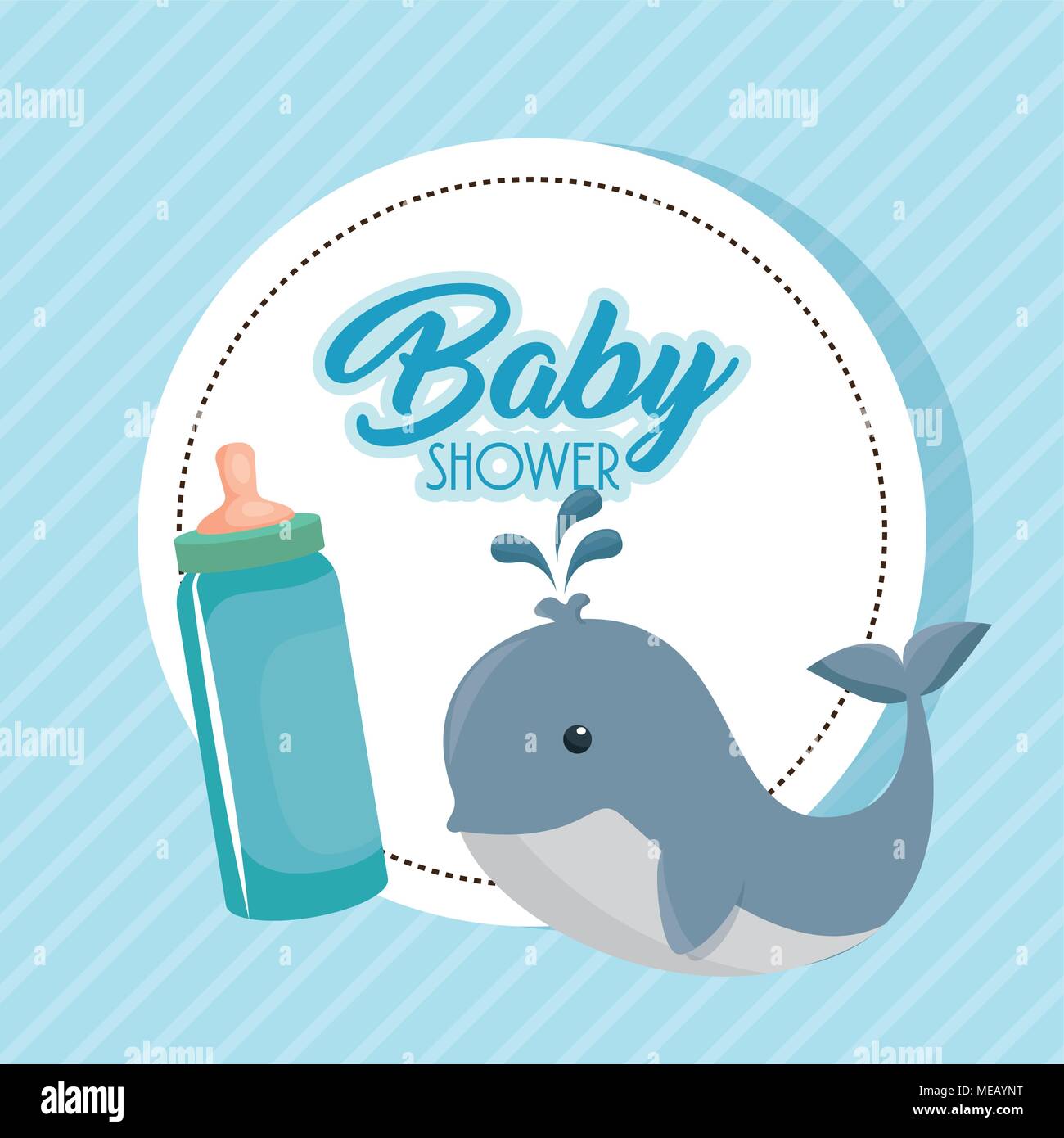 baby shower card with cute whale vector illustration design Stock ...