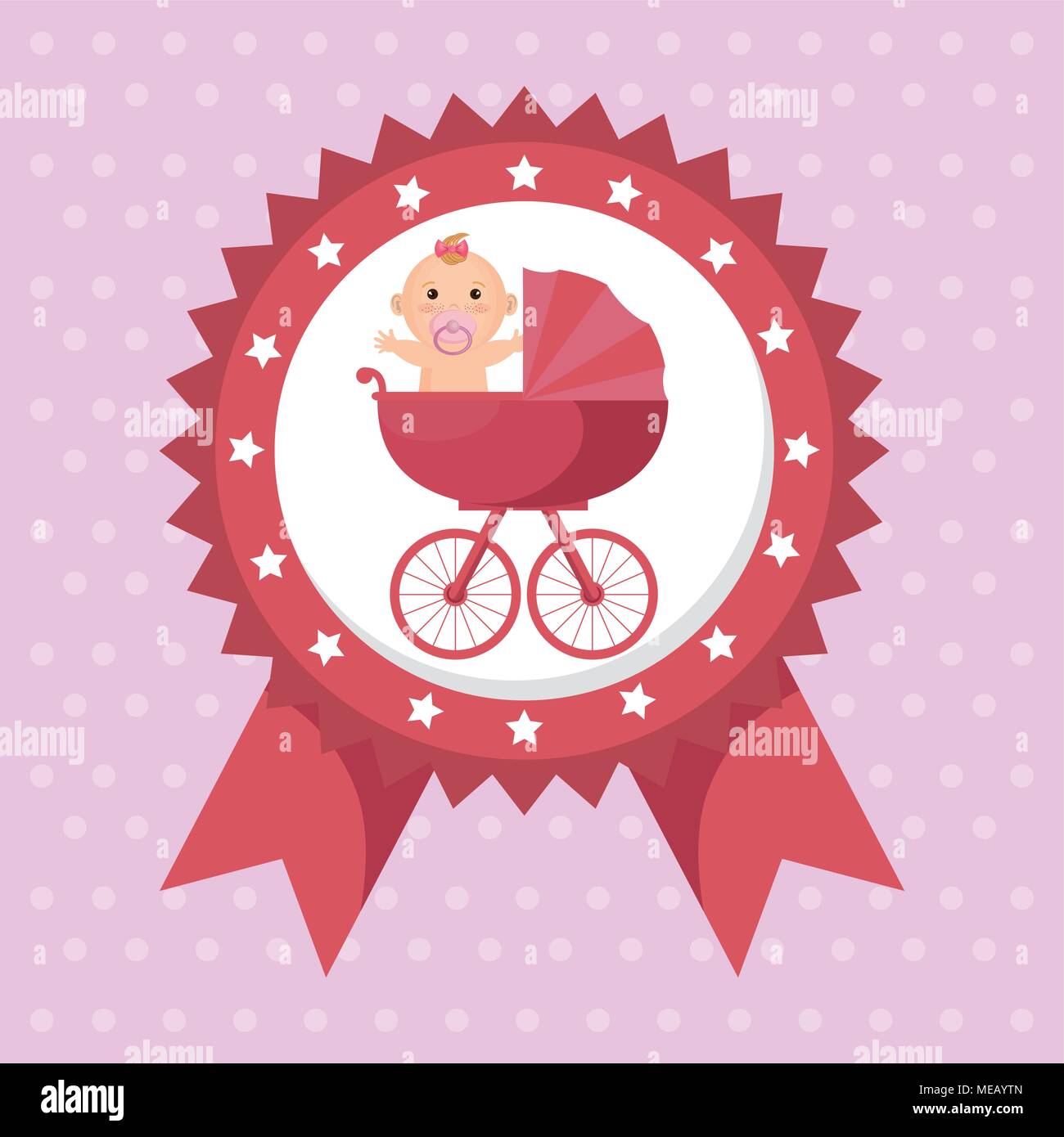 baby shower card with little girl vector illustration design Stock ...