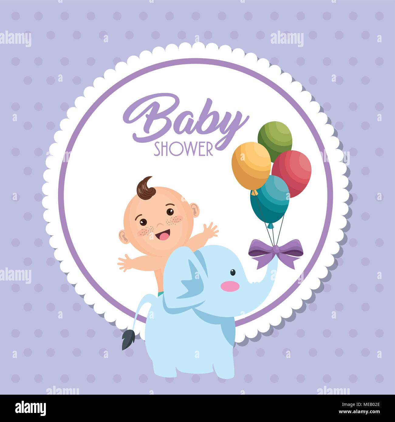 baby shower card with little boy vector illustration design Stock ...