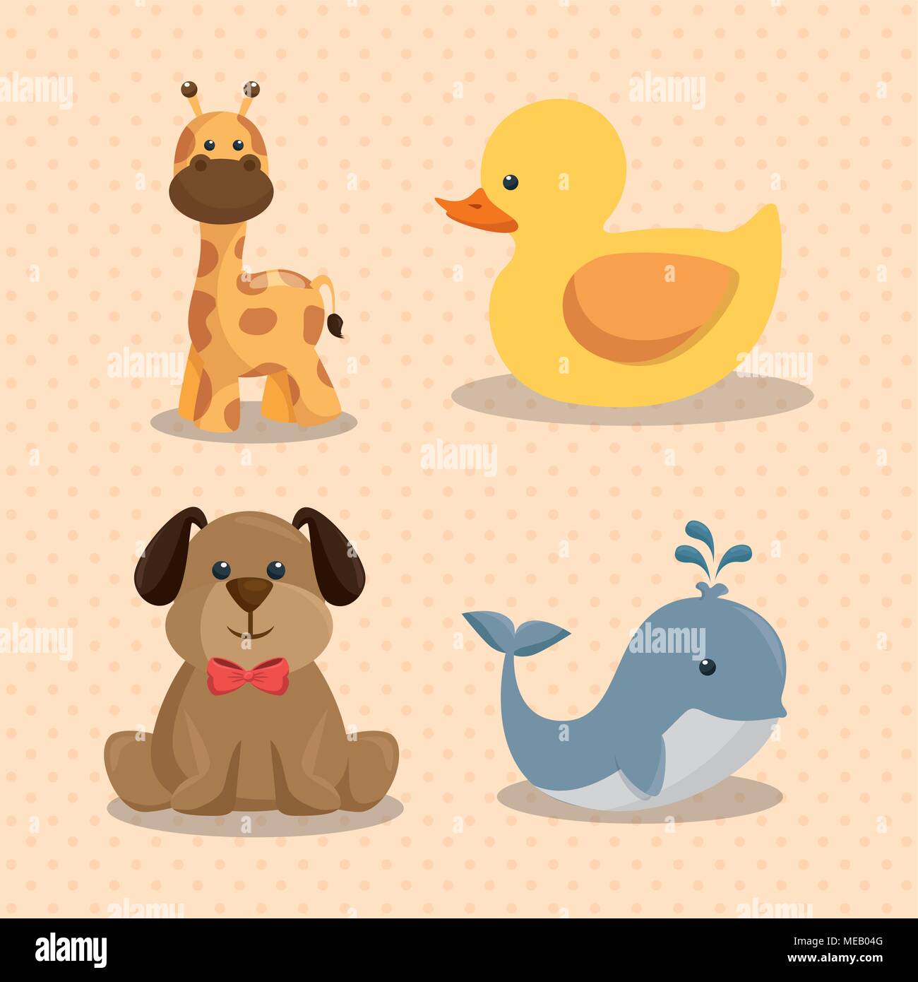 baby shower card with cute animals vector illustration design Stock ...