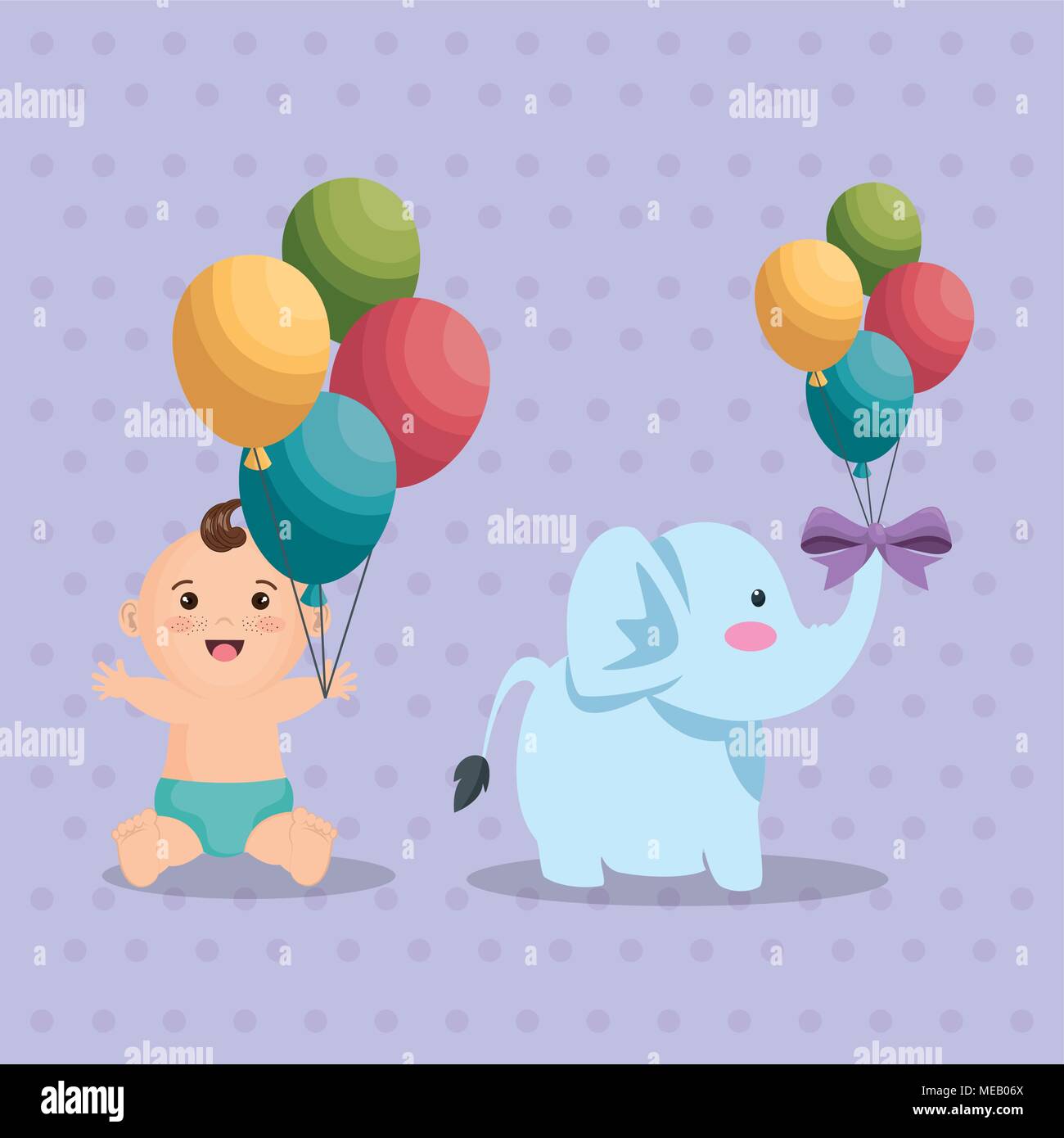 baby shower card with little boy vector illustration design Stock ...