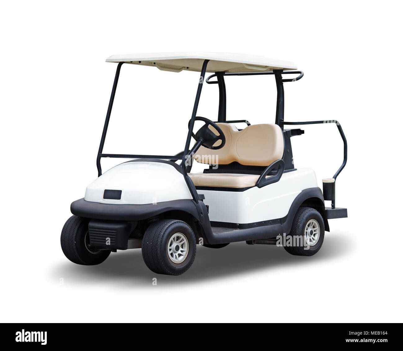 Golf cart golfcart isolated on white background Stock Photo - Alamy