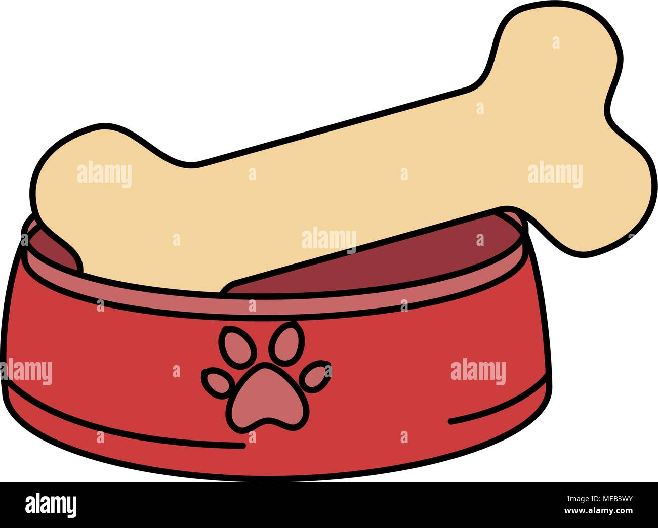 Dish Pet With Bone Stock Vector Image Art Alamy