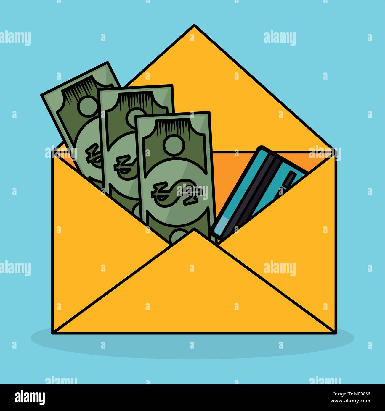 save money bill in envelope Stock Vector Image & Art Alamy