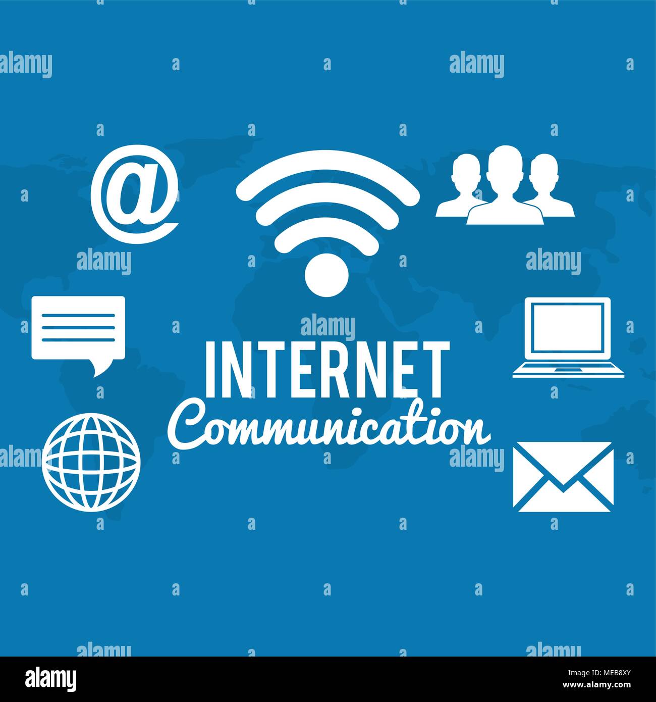 internet communication set icons Stock Vector Image & Art - Alamy