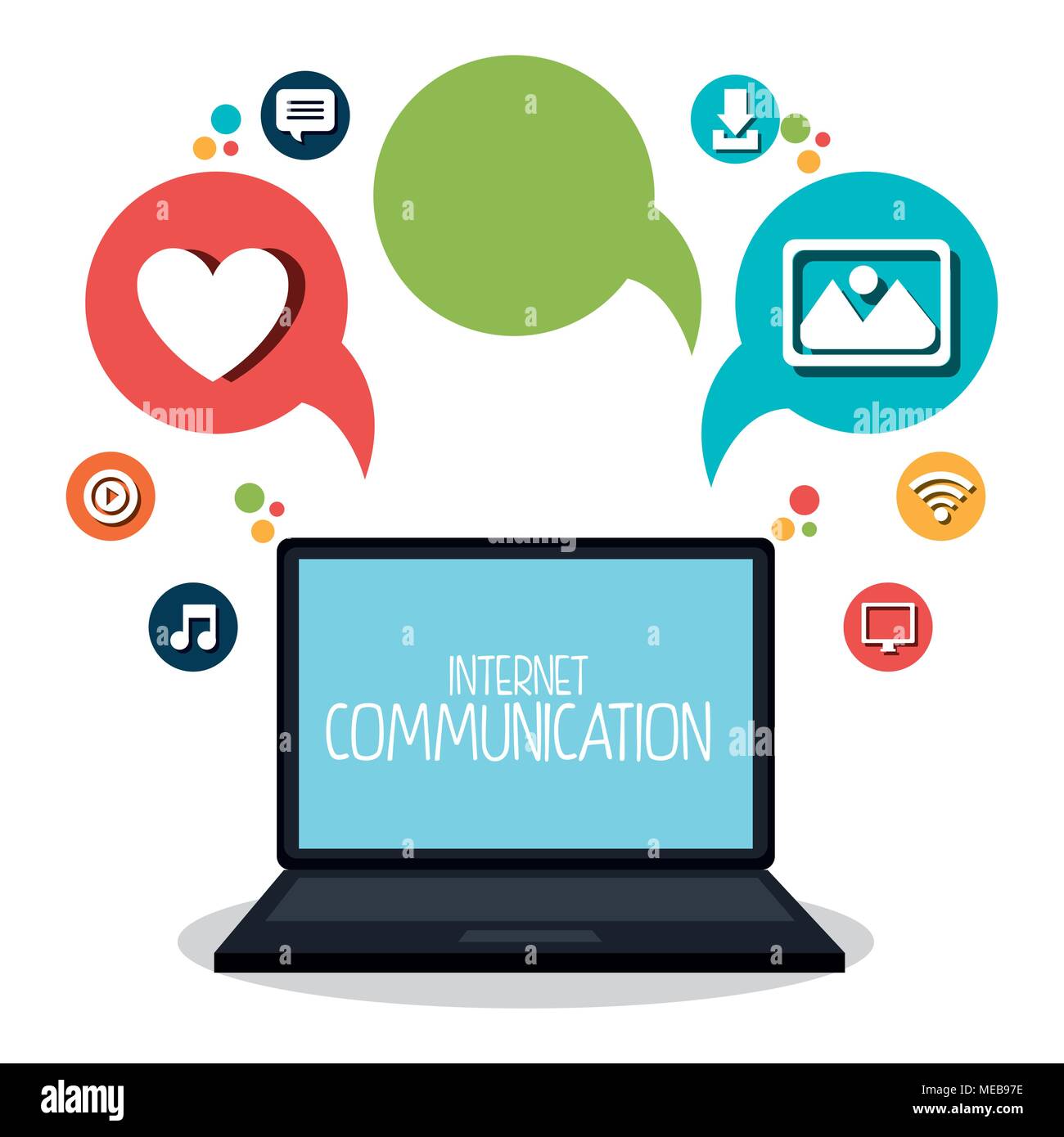 internet communication set icons Stock Vector Image & Art - Alamy
